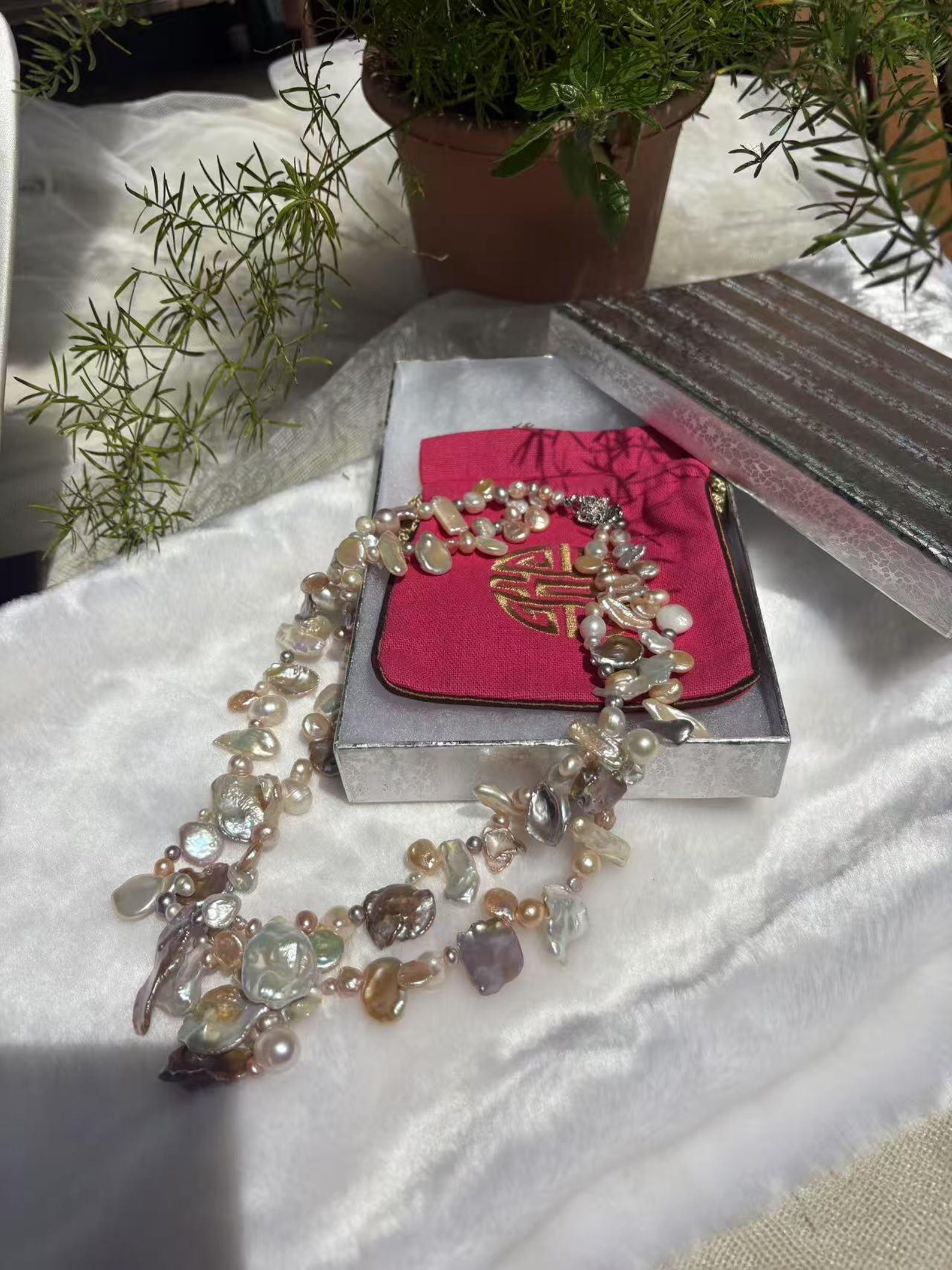 Toggle and Keshi Pearl Chain Necklace main image 0