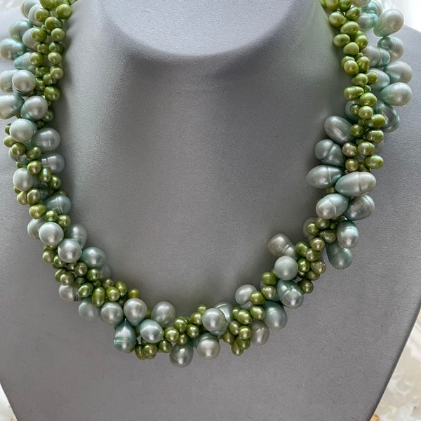 Twist Pearl Necklace Etsy