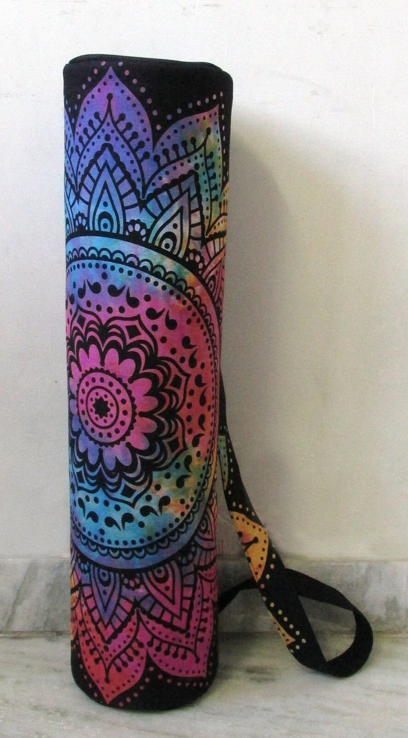 Details about / Indian Cotton Gym Yoga Tote Bag Adjustable Shoulder Carry Strap Exercise Mandala