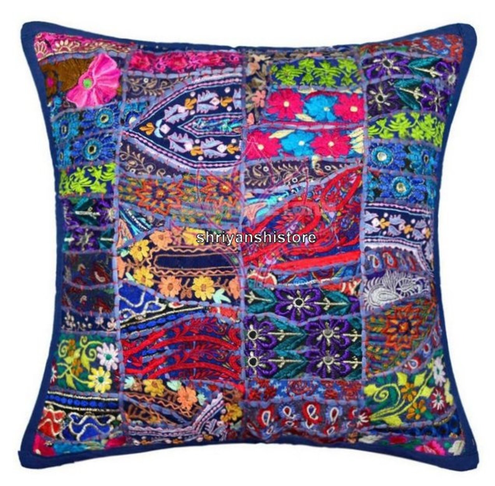 Indian Ethnic Pillow Covers Handmade Cushion Pillow Sari Patch Etsy