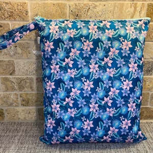Grand sac imperméable, TAXES INCLUSES, sac voyage, sac transport, sac vêtements maillots serviettes, sac plage piscine : fleurs miami