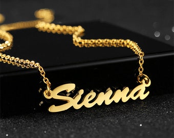 Gold Plated Name Necklace Etsy