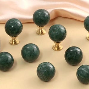 Marble round ball cabinet drawer knob, marble handles knobs hardware, green round door pulls, ball drawer handles