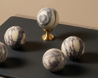 Marble Ball cabinet drawer knob, Stone drawer handles knobs hardware, wabi sabi round door pulls, ball drawer handles, stone dresser knobs