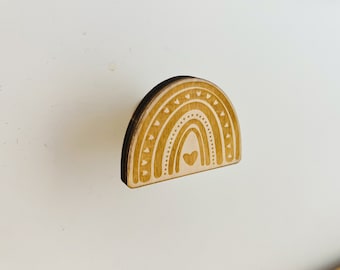 Wooden rainbow cabinet handles, boho nursery drawer knobs for Ikea,  beech wood door pulls,rainbow drawer handles, wood dresser knobs