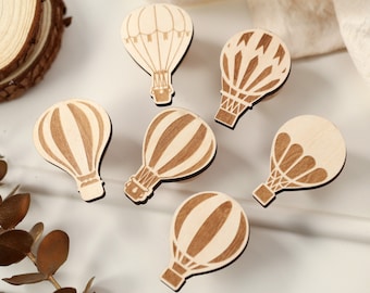 Wooden hot air ballon cabinet knob, kid room handles hardware, nursery wood door drawer handles, wood dresser knobs