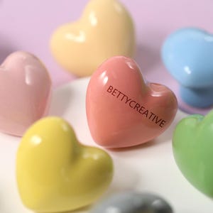 Ceramic heart Door Knobs Color heart kid room Knob custom engraved Drawer Knob Dresser Knobs Furniture Hardware Cupboard Knob