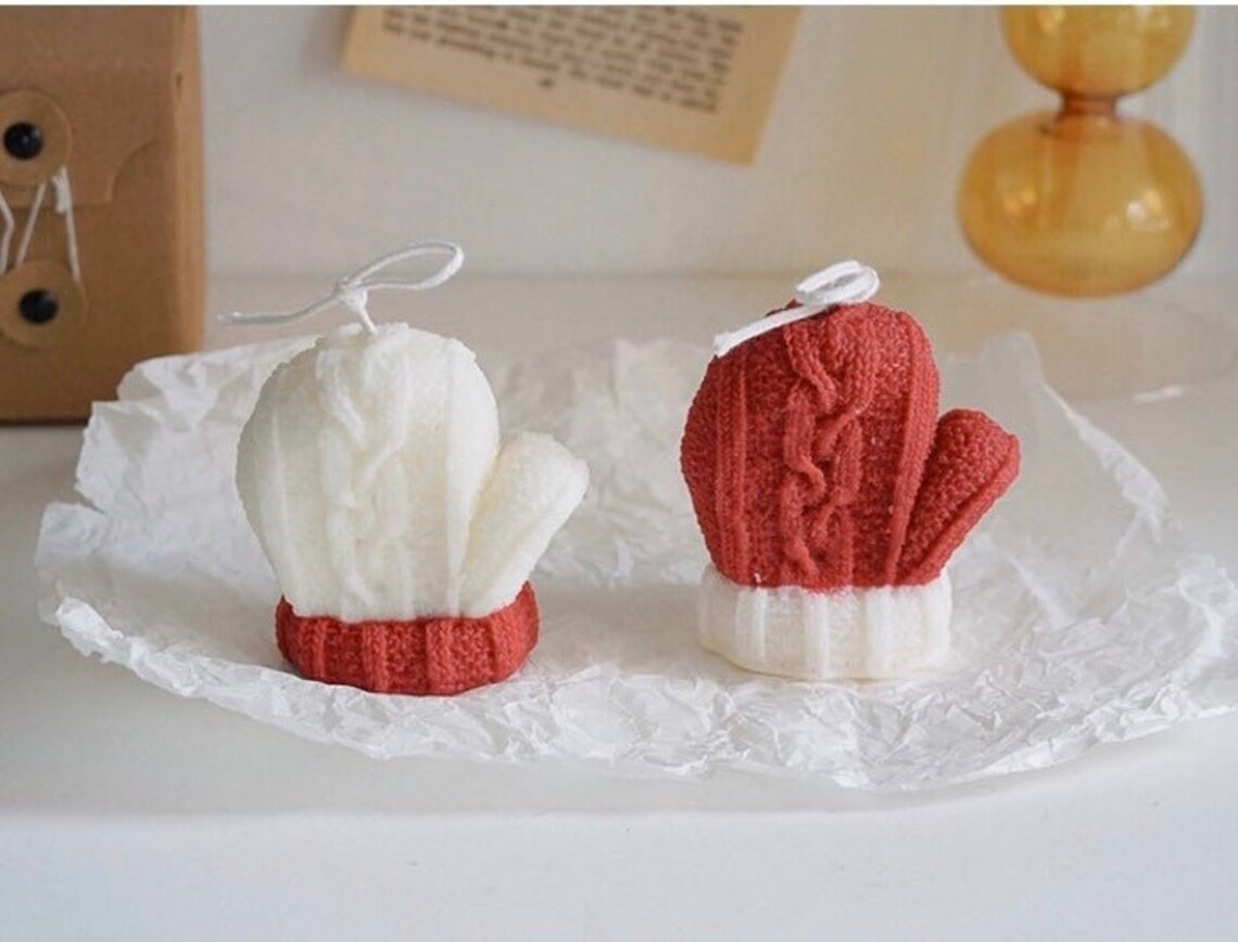 Christmas glove candle mold Christmas knitted woolen gloves Etsy
