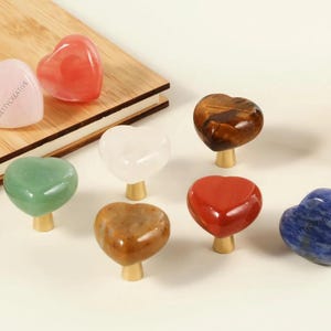 Pink Heart crystal quartz star cabinet knobs, cornelian gemstone knobs, drawer knobs, custom engrave crystal closet knobs, cabinet hardware
