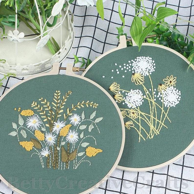 Embroidery Kit Beginner/ Floral Embroidery Kit Daisy/floral Etsy