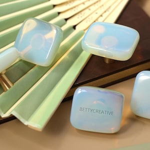 Opal brass knobs,Natural Crystal knobs,gemstone drawer handle,crystal handle, Custom Engraved raw semi precious stone knob,Dresser handle