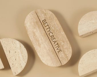 Travertin-Schrankgriffe, ovale Marmorgriffe, individuell gravierte Halbrunde Türknäufe, Kugelgriffe, Kommodenknöpfe