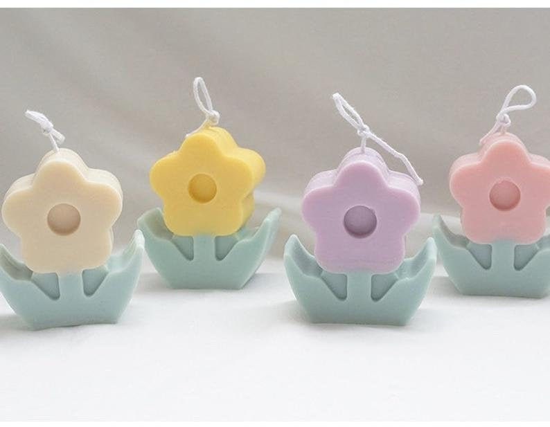 Flower Candle Mold Big Size-shiny Flower Silicone Mold UV - Etsy