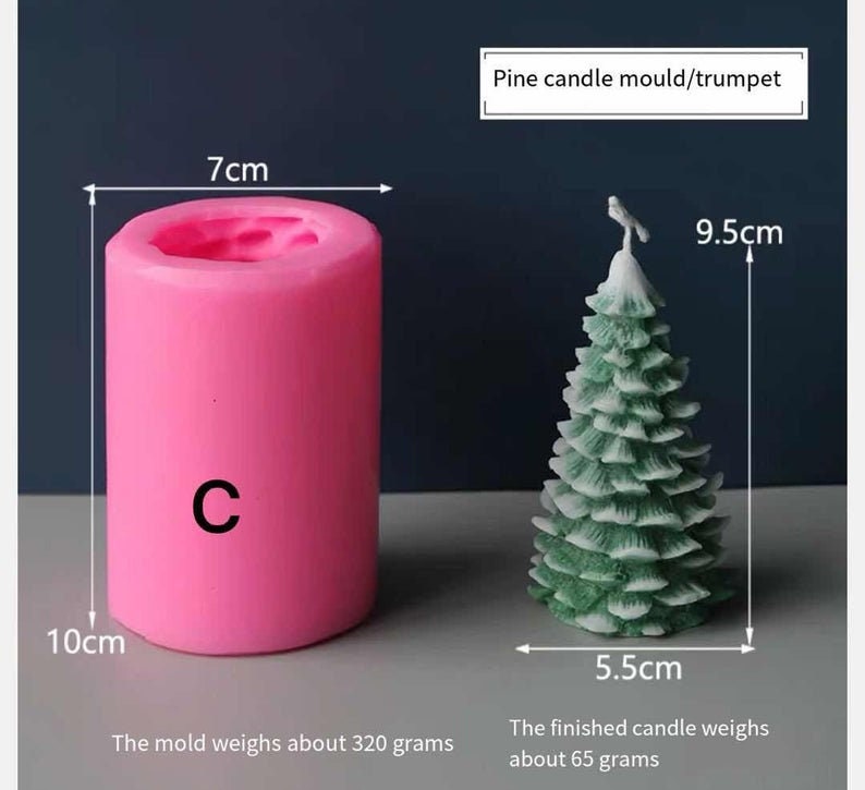 Christmas Candle Mold Christmas Tree Candle Mold Christmas Etsy