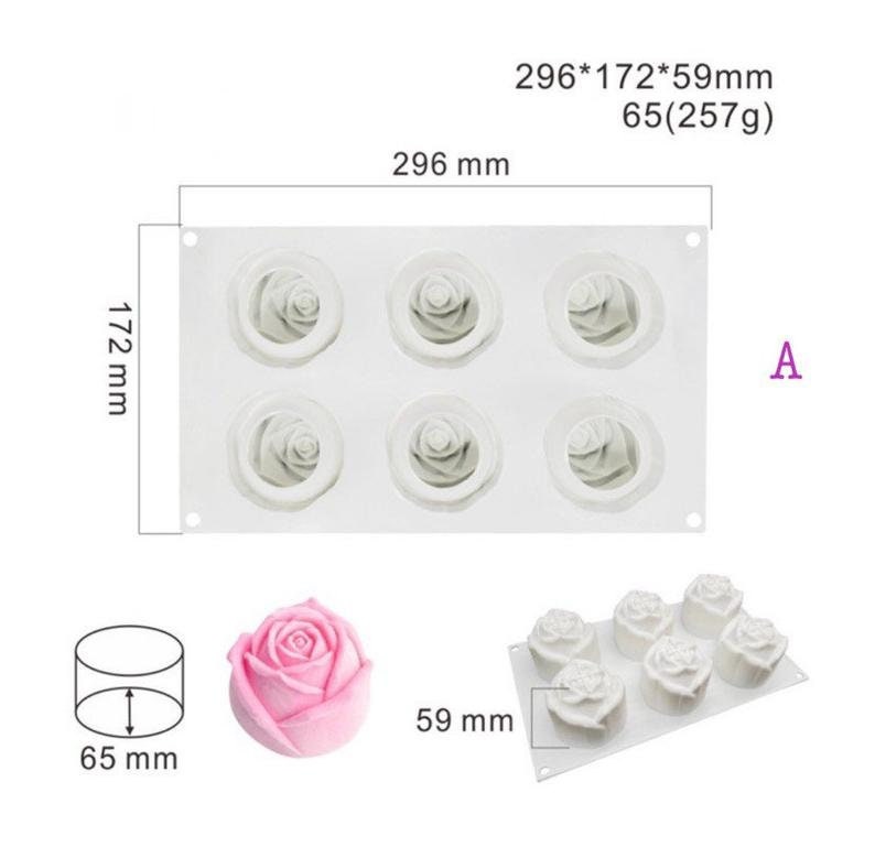 FOGAWA 2 Pieces 3D Rose Candle Molds Round and India