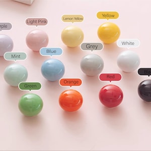 Candy ball cabinet knobs, Ceramic Pulls Pink Ceramic Pull Drawer Handle nursery Room Cabinet Door Handle Furniture Hardware for kid room image 6