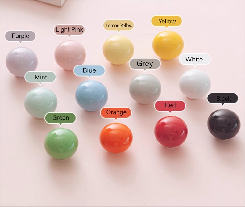 Candy ball cabinet knobs, Ceramic Pulls Pink Ceramic Pull Drawer Handle nursery Room Cabinet Door Handle Furniture Hardware for kid room image 6