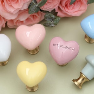 Ceramic heart Door Knobs Colorful  kid room Knobs custom engraved Drawer Knob Dresser Knobs Furniture Hardware Cupboard Knob
