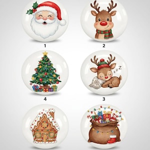 Christmas Ceramic Cabinet Knobs, Santa Reindeer Snowman Drawer Pulls, Winter Holiday Farmhouse Furniture Hardware