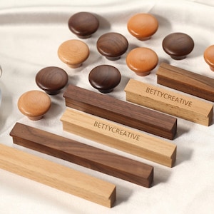 Wooden handles knobs, walnut drawer pulls, custom engraved cabinet handles, cupboard handles furniture, minimalist solid wood handles knobs