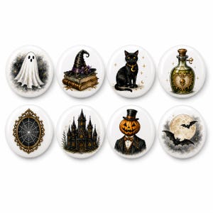 ゴシック調ハロウィン引き出しノブ、ヴィンテージ風不気味なキャビネット取っ手、幽霊黒猫かぼちゃ城セラミックノブ、子供部屋ドレッサー金具