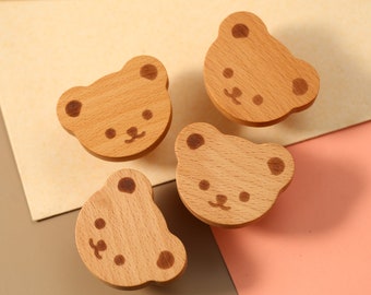 Bear nursery room knobs for cabinet, bear drawer knobs, cute knobs, kid knobs for furniture hardware, bear cabinet handles