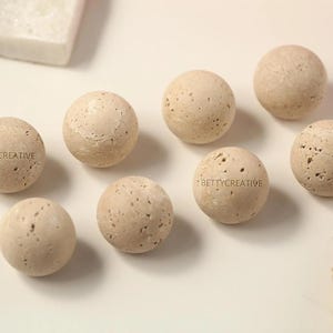 Travertine brass cabinet drawer knob, marble handles knobs hardware, wabi sabi round door pulls, ball drawer handles, stone dresser knobs