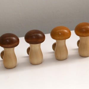 Mushroom Cabinet Knobs, Brass Base Dresser Handle, Mini Mushroom Shape Drawer Pulls, Whimsical Kids Furniture Hardware