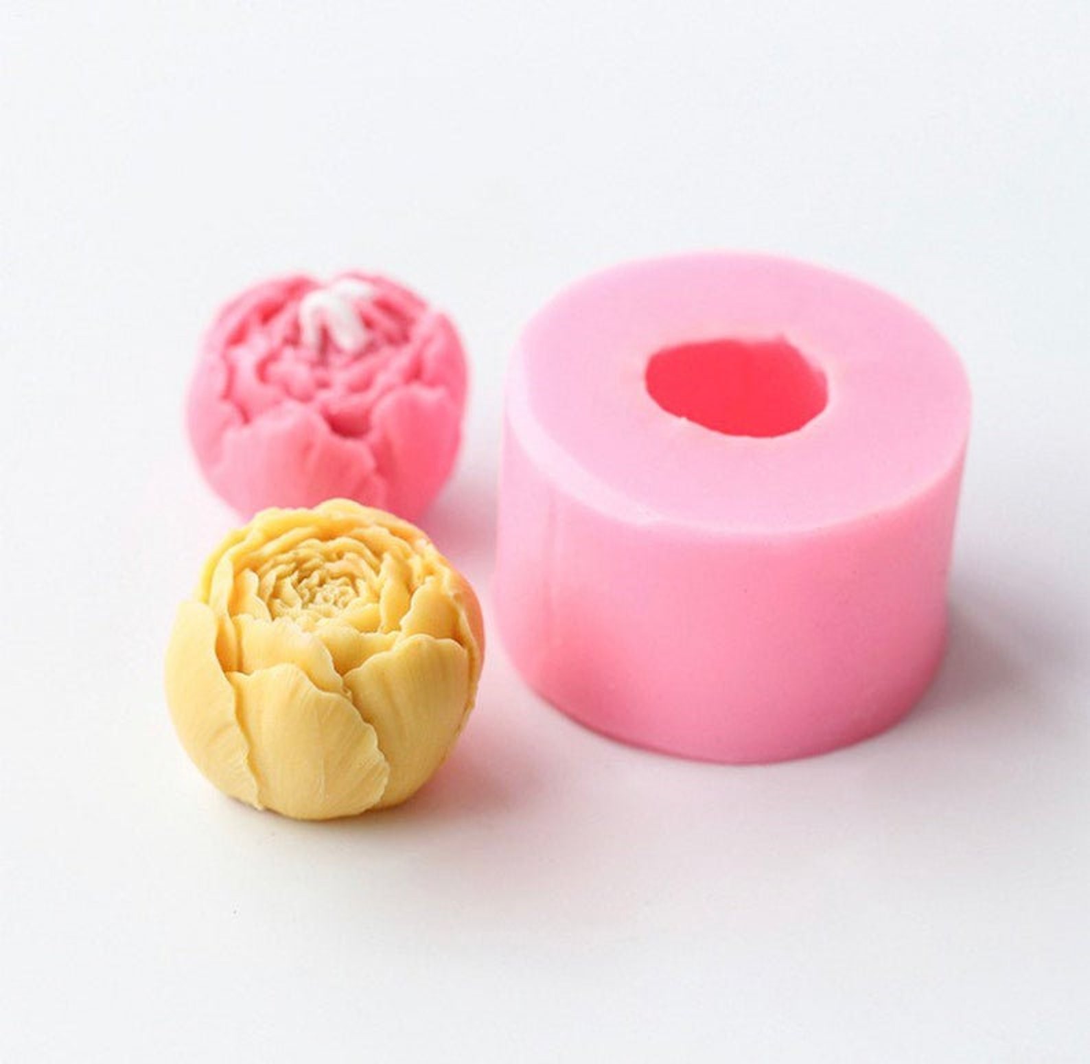 Peony Flower Candle Mold Flower Candle Mold Big Sizeshiny Etsy