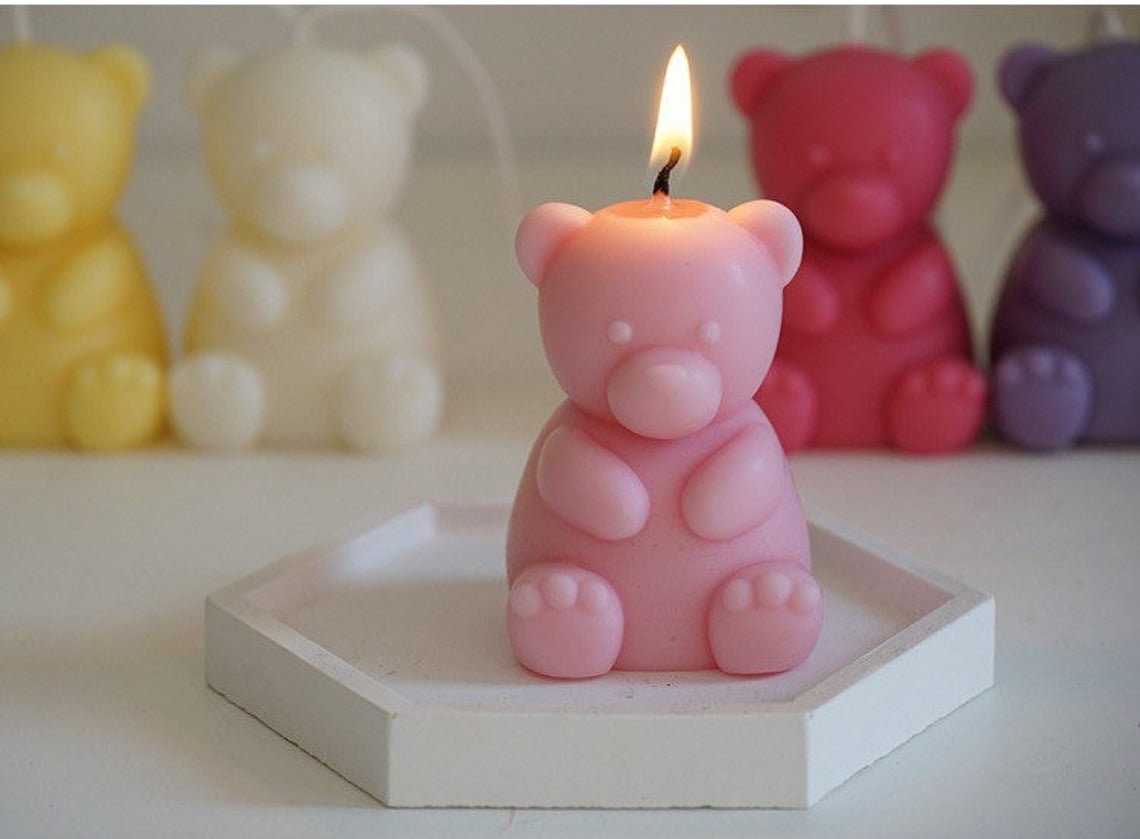 Bear Candle Mold Animal Candle Mold Plaster Mold Diy Candle Etsy