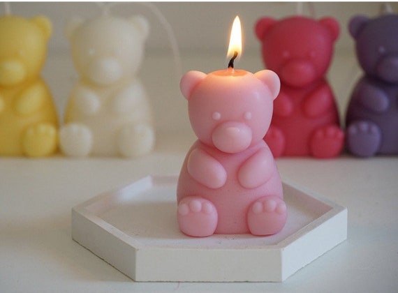 Cute Bear Silicone Mold Mini bear mold for Candle Making DIY Candle Mold  Aromatherapy Plaster Mold