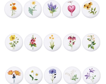 Wild Flower keukenkastladeknop, bloemen keramische dressoirknop, zonnebloemkeramiek kastgrepen, tulp keukenladeknop