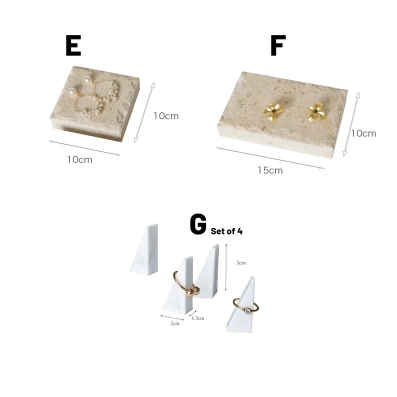 Calcari naturali con esposizione di gioielli fossili, espositore per gioielli, set di esposizione per gioielli, espositore per orecchini, espositore per collane immagine 7