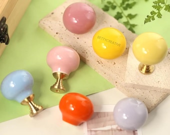 Candy ball cabinet knobs, Ceramic Pulls Pink Ceramic Pull Drawer Handle Custom engrave Room Cabinet Door Handle Hardware for kid room