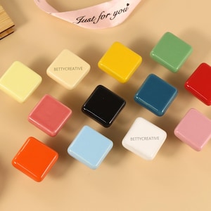 Ceramic suqare Door Knobs Colorful kid room Knob Drawer Knob Dresser Knobs Furniture Hardware Cupboard Knob nursery Closet knob