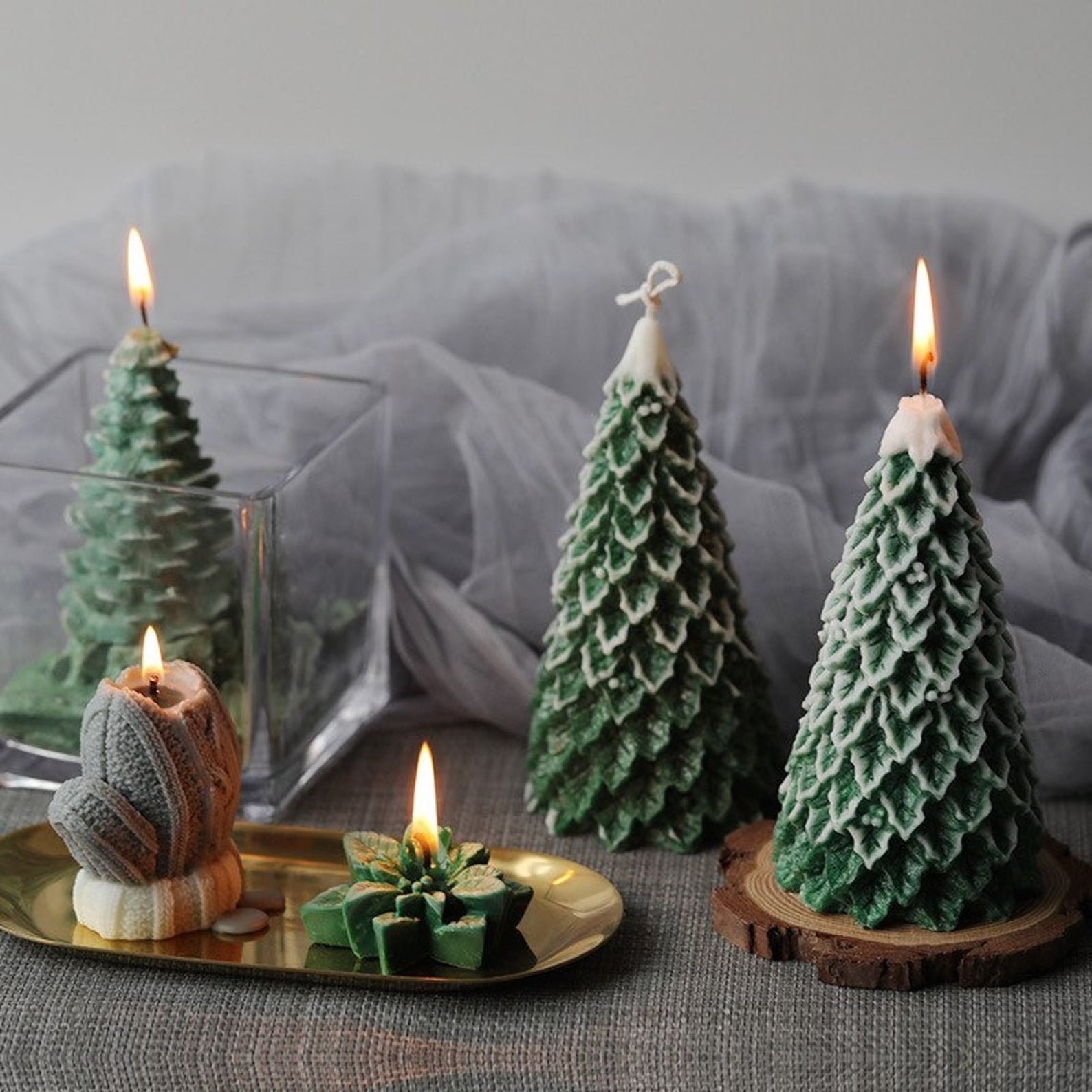 Christmas Candle Mold Christmas Tree Candle Mold Christmas Etsy