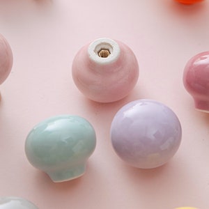 Candy ball cabinet knobs, Ceramic Pulls Pink Ceramic Pull Drawer Handle nursery Room Cabinet Door Handle Furniture Hardware for kid room image 5