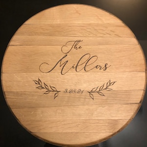 Bourbon Barrel Lid - Wedding Guest Book or Corporate Sign