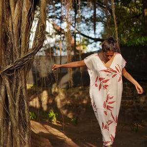 Wholesale (Case-6)  Natural Dye Eco Print BOTANICAL Dress 