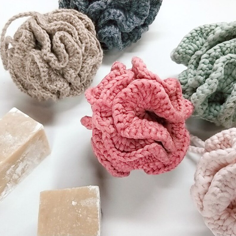 Handmade Knitted Bath Puff Shower Puff Etsy