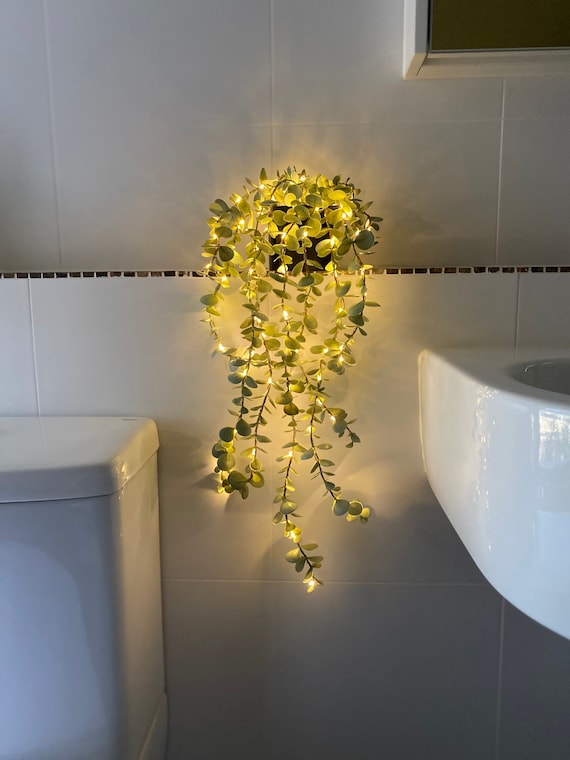 Eucalyptus Hanging Plant With Lights Fake Plants Australian Etsy