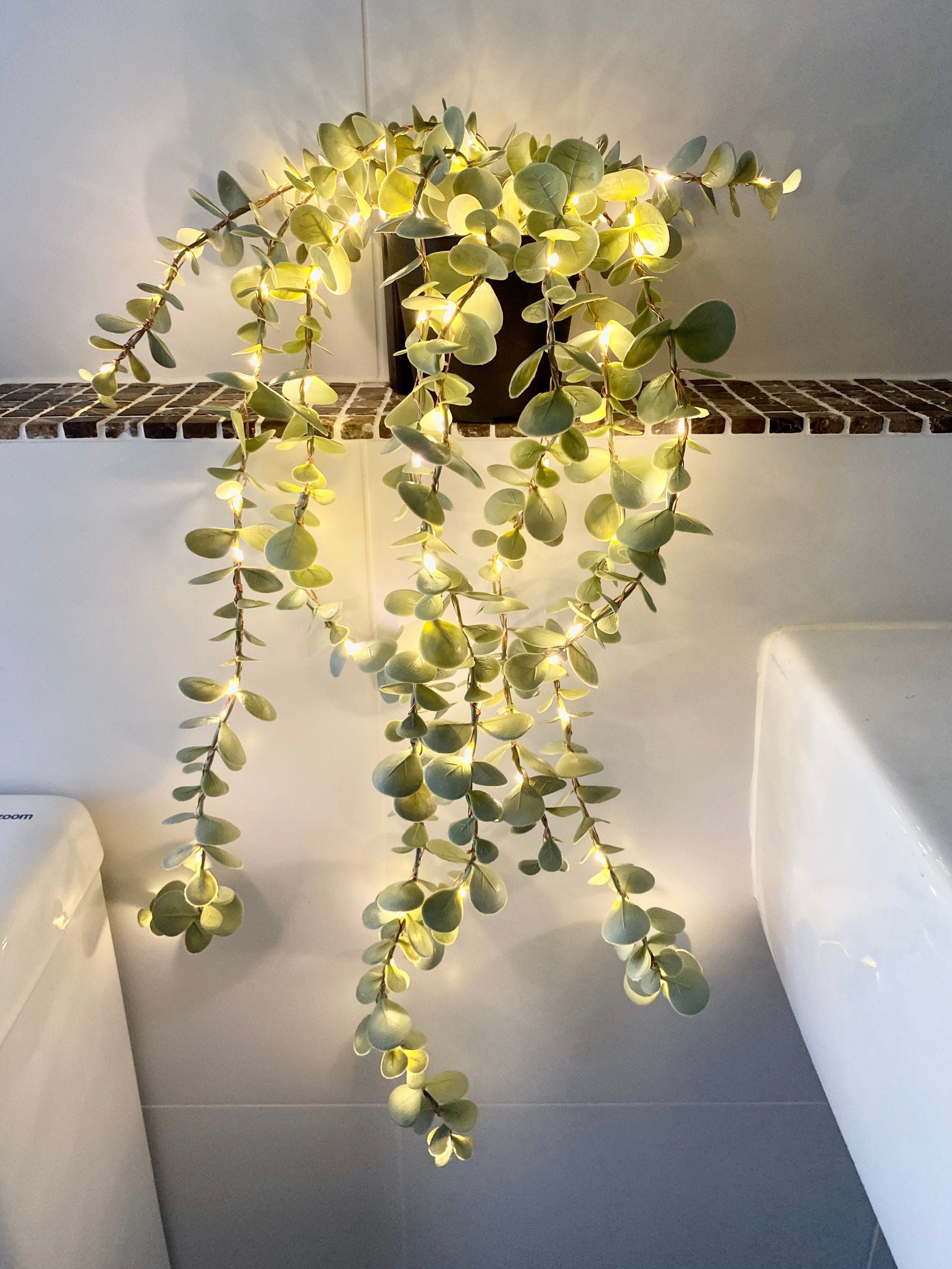 Eucalyptus Hanging Plant With Lights Fake Plants Australian Etsy