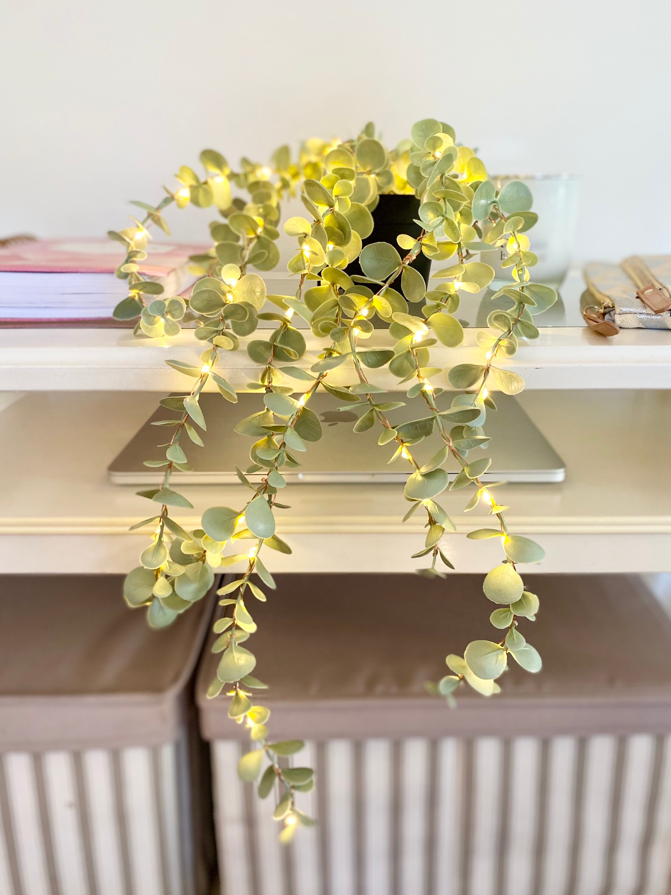 Eucalyptus Hanging Plant With Lights Fake Plants Australian Etsy