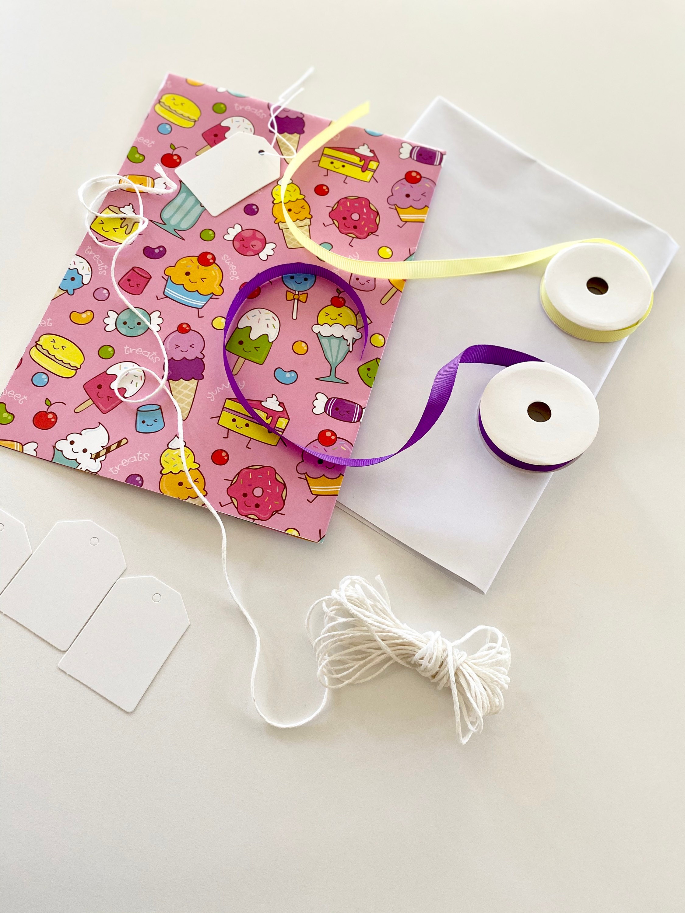 Sweet Wrapping Paper Kit Kawaii Icecream Party Accessories Etsy