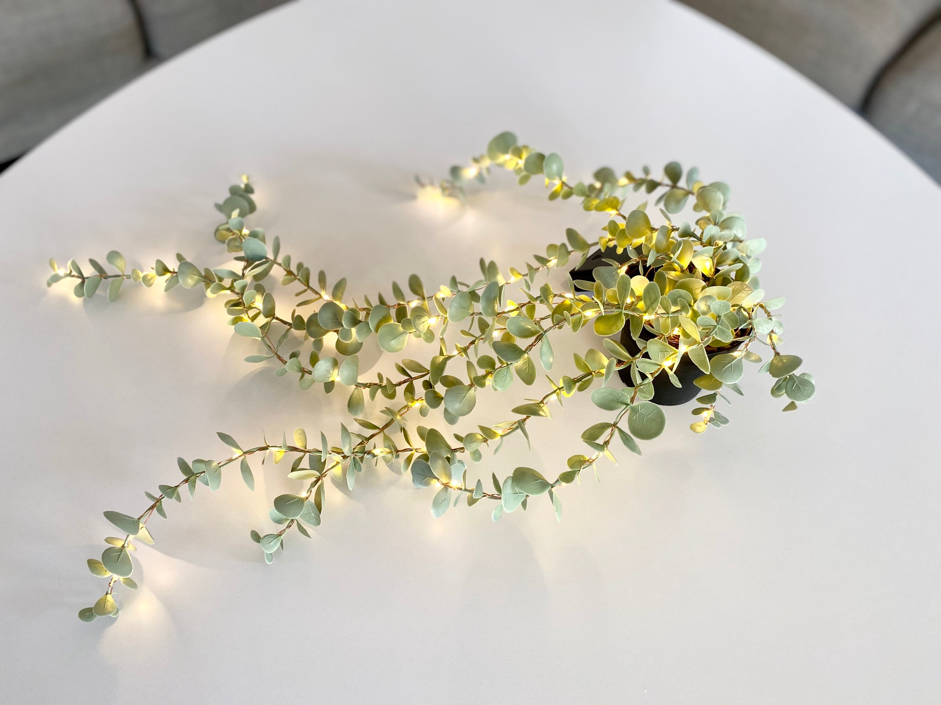 Eucalyptus Hanging Plant With Lights Fake Plants Australian Etsy