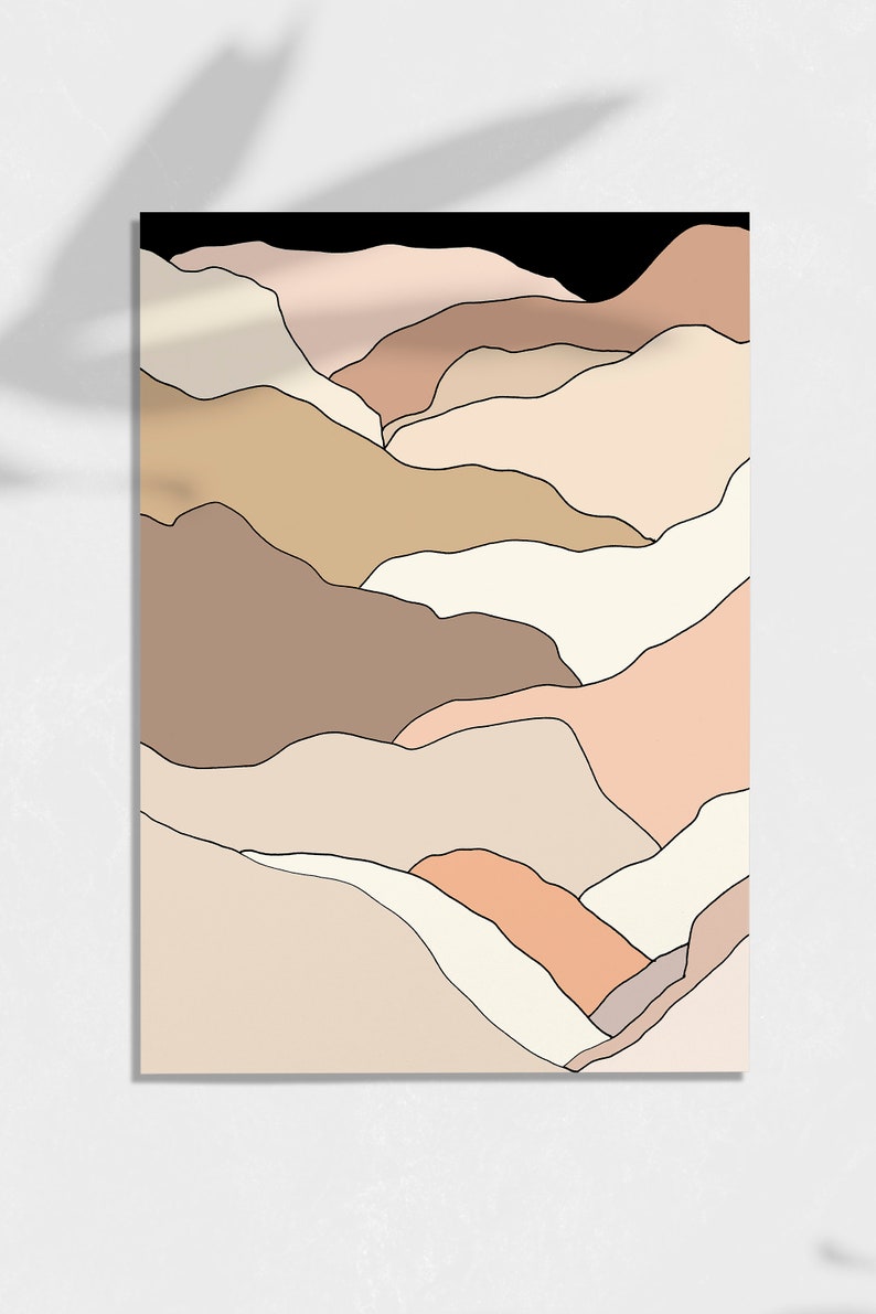 Abstract Mountains Art Print Mountains Printable Art Etsy