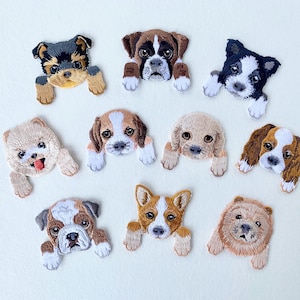 Embroidered Dogs Patch, 10 Styles, Puppy Patches, Iron on Sew on Pet Patches, Dog Appliques, DIY Patches, Pocket Dog, DIY Gifts for Dog Moms
