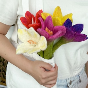 Gefilzte Blumen, Wollfilz Blume, Filz Blumenstrauß, nass gefilzte Blume, Blumen Geschenk, Home Decor, Blumen Dekoration, Blumenschmuck