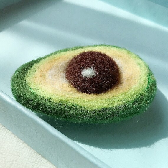 Felted Avocado Wool Felt Avocado Needle Felt Avocado Felt Etsy