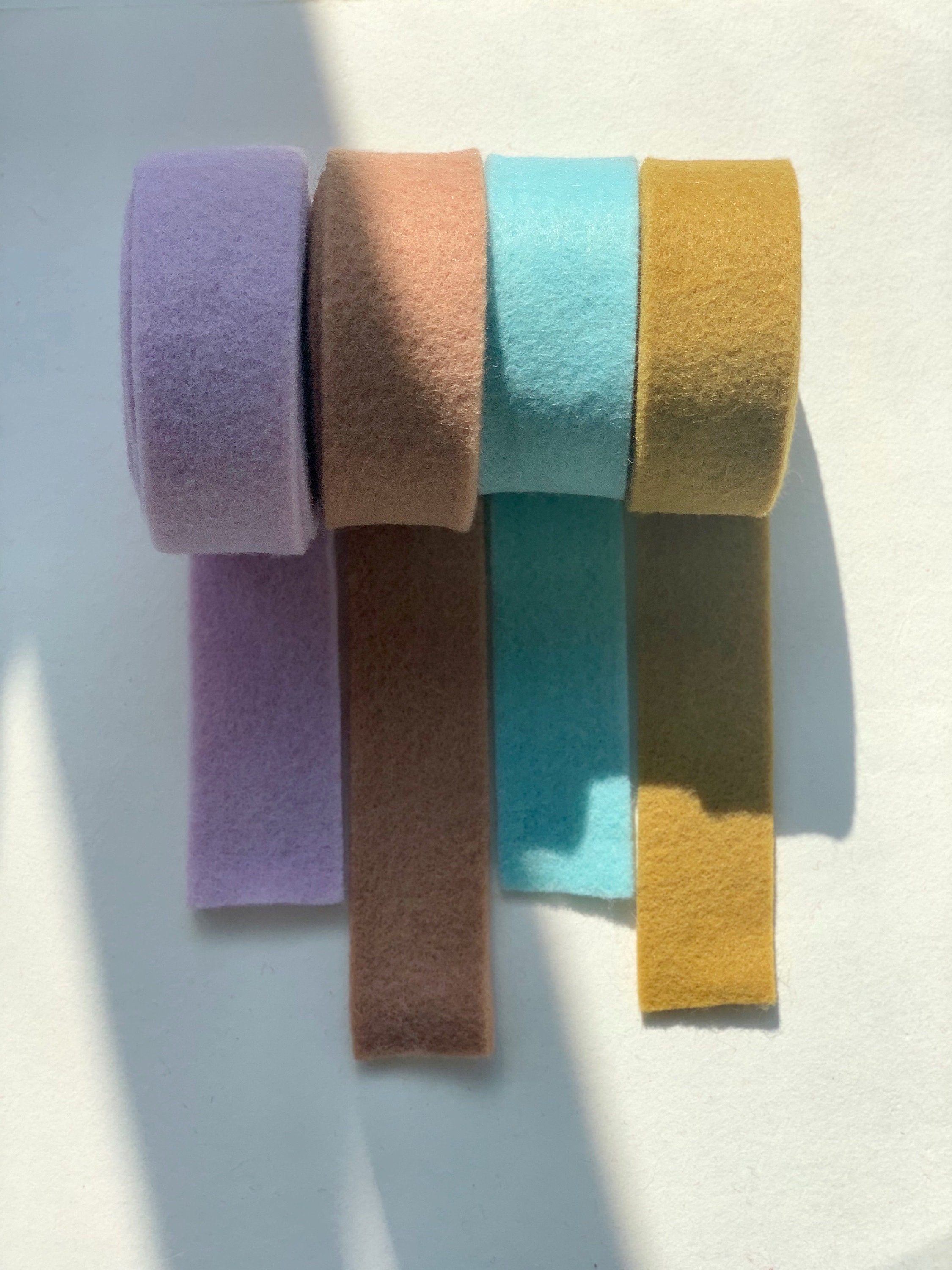 Wool Felt Ribbon, 9 Colors, Wool Ribbon Rolls, Felted Ribbon, Woolen ...
